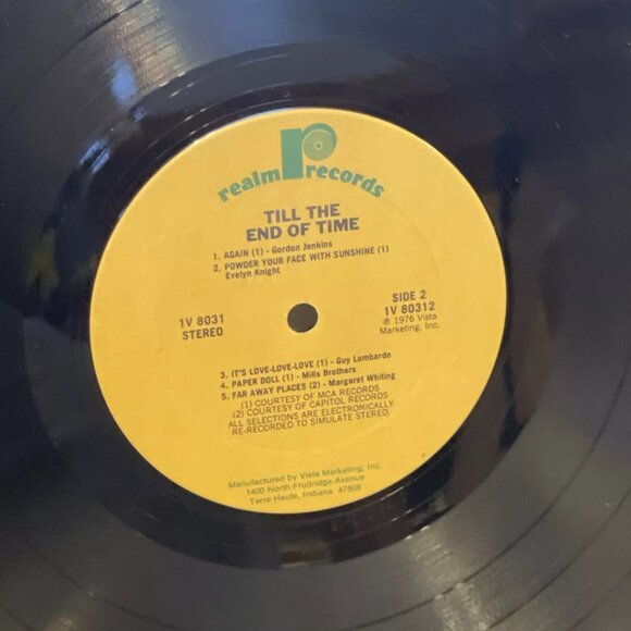 Various Till The End Of Time Vol. 2 (Vinyl, 1976) Realm Records 1V 8031 VG LP - Picture 12 of 12